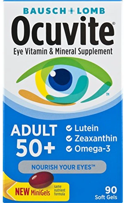 Bausch + Lomb Ocuvite Adult 50+ Vitamin & Mineral Supplement with Lutein 바슈롬 아큐바이트 성인 90정, 60정, 1개 - 쿠팡