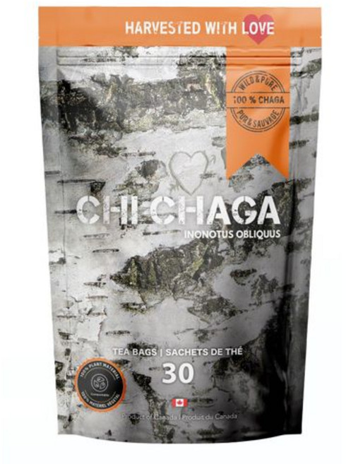 프리미엄 차가 버섯 - 100% 야생 수확 캐나다 차가 차 Premium Chaga Mushroom - 30 Tea Bags of 100% Wild Harvested Canadi, 1개, 차가버섯