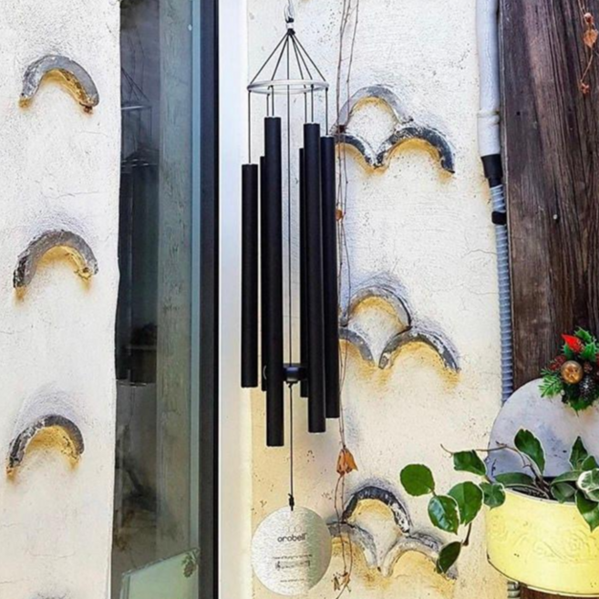 OROBELL 오로벨스윗에덴 블랙 정원용 풍경종 윈드차임 순천정원박람회공식후원 정원종 바람종, 커튼레일J고리