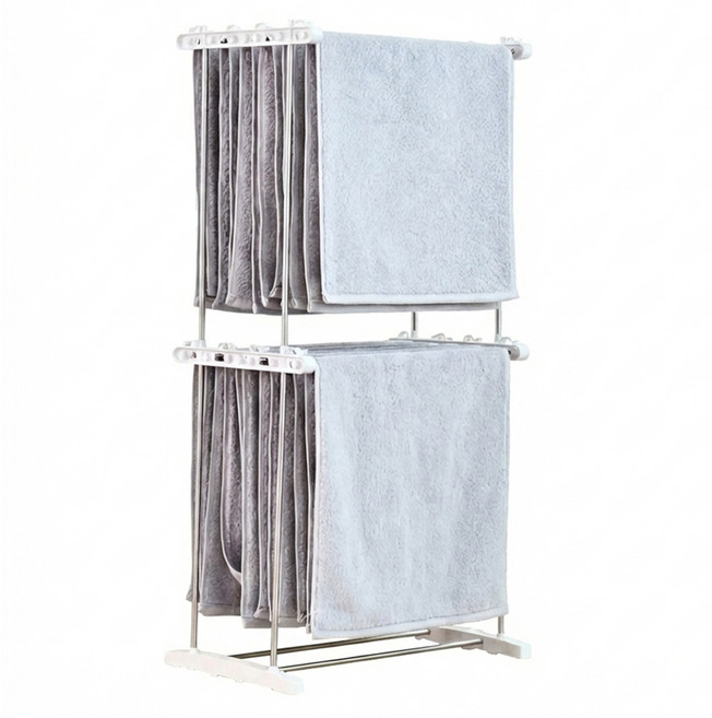 생활백과 실내용 미니건조대, 2단, 화이트