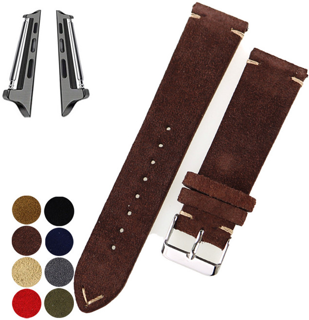 애플워치 울트라2 49mm 레더 시계줄 호환 가죽밴드 스웨이드 스트랩, 03 QGE03GR22 그레이