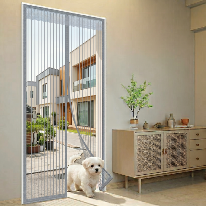 Miri&Ju 자동 닫힘 튼튼한 초미세 촘촘 현관방충망, 1세트