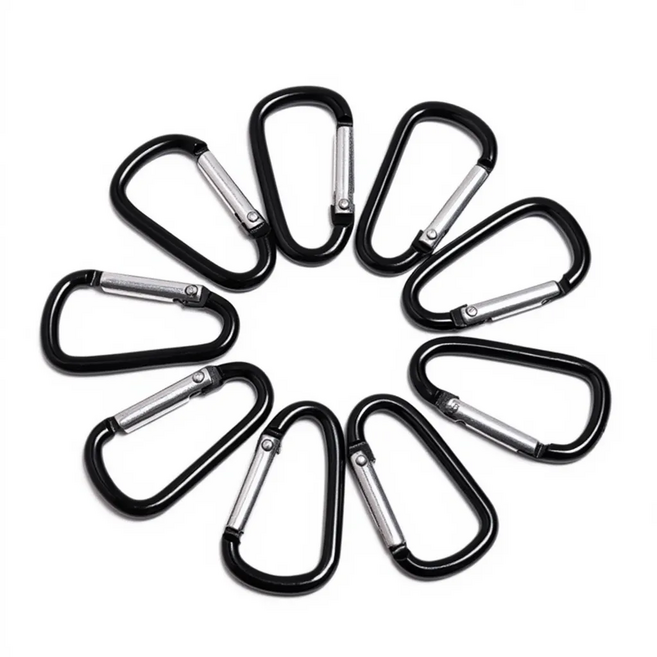 카라비너 등산용 캠핑용 아웃도어 블랙, 1세트, 10p