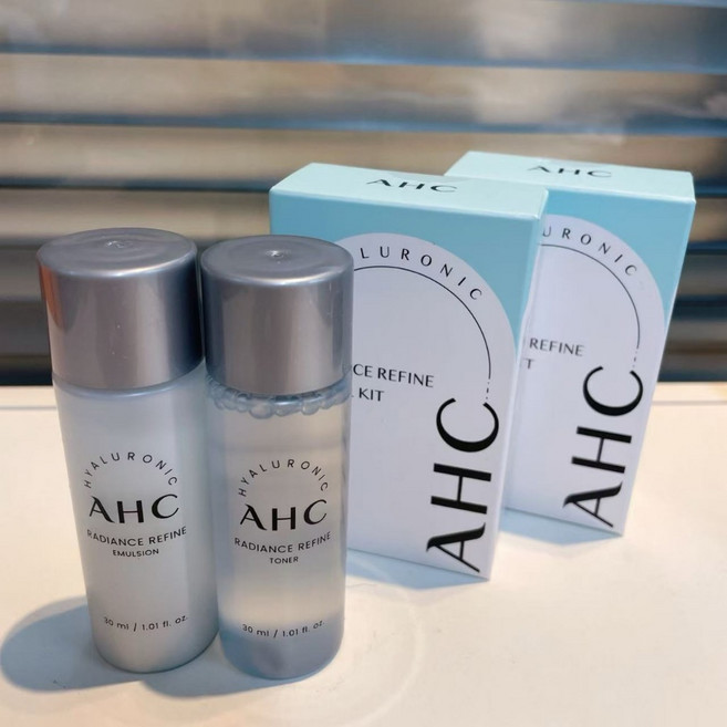 AHC 玻尿酸撫紋亮顏保濕套裝 旅行裝, 1個, 神仙水乳一套【水30ml+乳30ml】