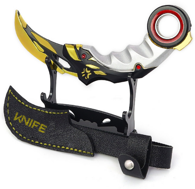 SimHm 발로란트 2021 챔피언스 칼 나이프 나비칼 근접 프라임 굿즈 접이식 전술 스킨 무기 valorant knife 연습용, 키체인 호신용, 1개