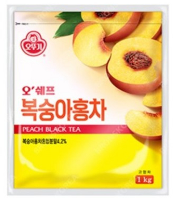 오뚜기 오쉐프 복숭아홍차 1kg 5개, 1개입