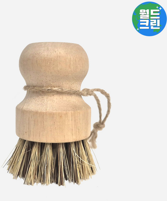 월드크린 코코넛 우드 주방솔 설거지 찌든때 탄자국 제거 청소 핸드 브러시, 1개
