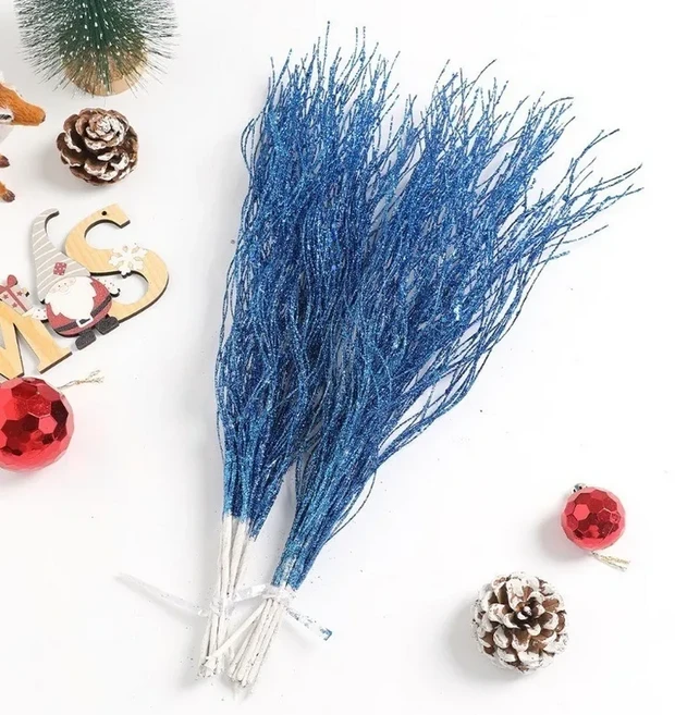 5/10개 레드 글리터 베리 가지 크리스마스 장식 크리스마스 트리 장식품 홈 데코용 크리스마스 새해 파티, 01 5Pcs, 07 Blue B