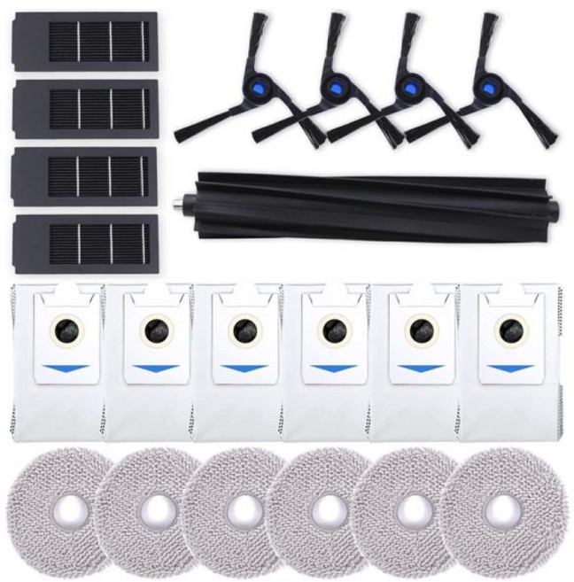 Ecovacs Deebot X2 Omni 로봇 진공 청소기 메인 사이드 브러시 HEPA 필터 걸레 천 먼지백 액세서리, 표시된 대로