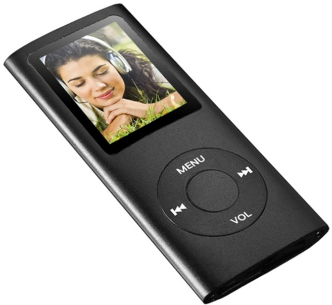 醉便宜 多功能MP4音樂撥放器 內建喇叭 MP3隨身聽 可擴音播放(無容量需插TF卡), 黑色, VT300