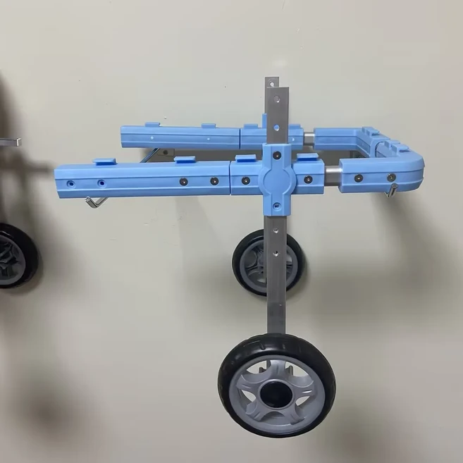 소형견 뒷다리 마비 재활을 위한 강아지 휠체어 장애견 이동용 차량, 02 L code, 08 Blue Frame Cross - F, 1