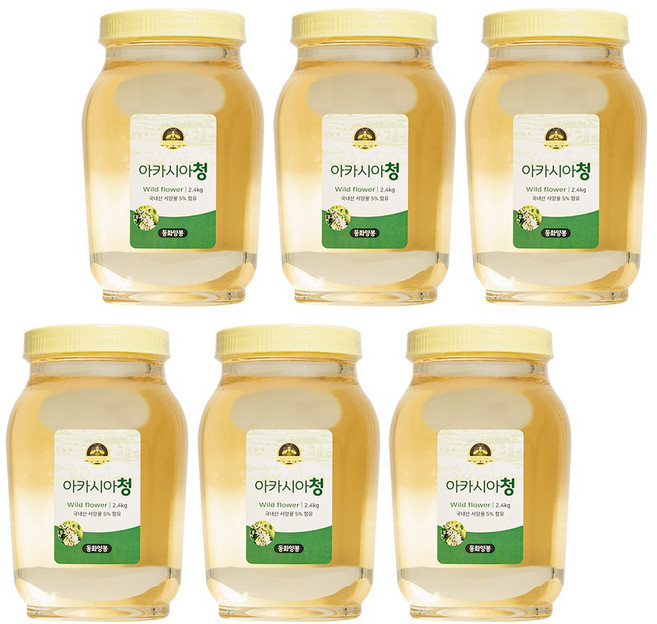 허니 벌꿀 아카시아청 대용량, 2.4kg, 6개