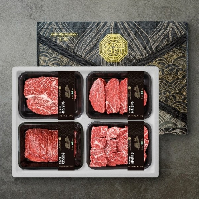 횡성한우 선물세트 1+ 1.2Kg [등심 300g +안심 300g + 불고기 300g + 국거리 300g], 1박스