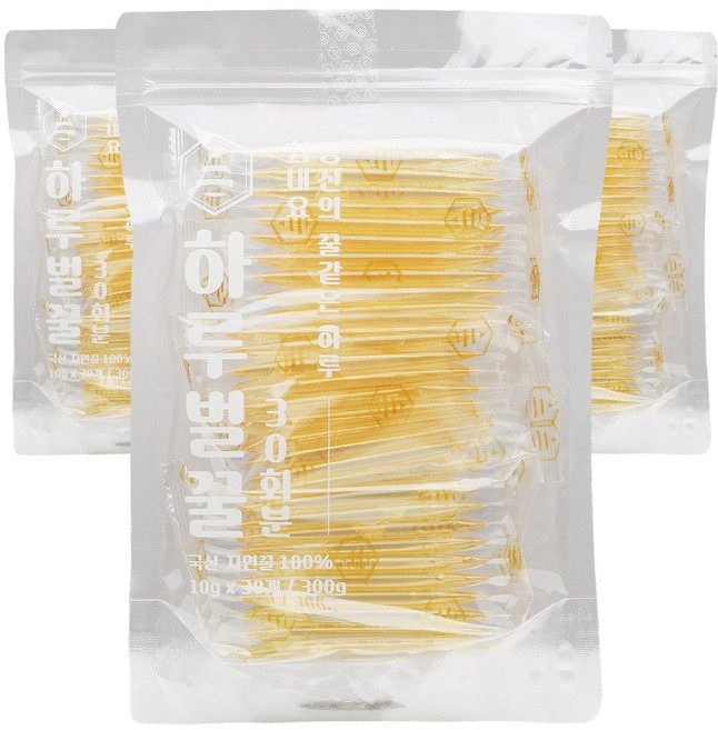 하루벌꿀 1+등급 아카시아꿀 꿀스틱 30회분, 3개, 300g