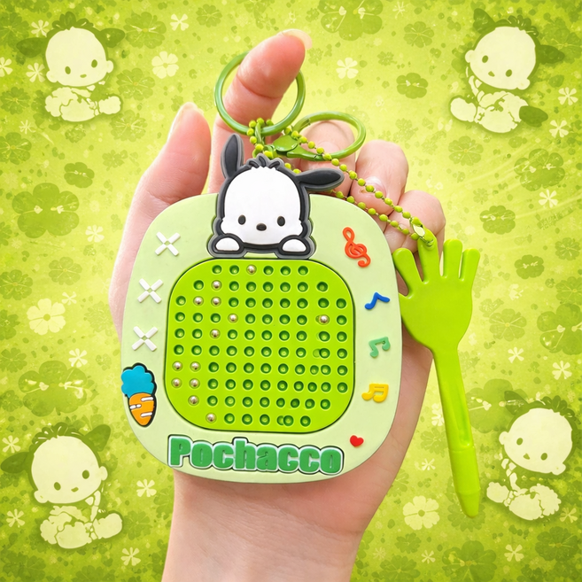 펫더월드 산리오 자석 푸쉬팝 드로잉보드 키링, 포차코, 1개