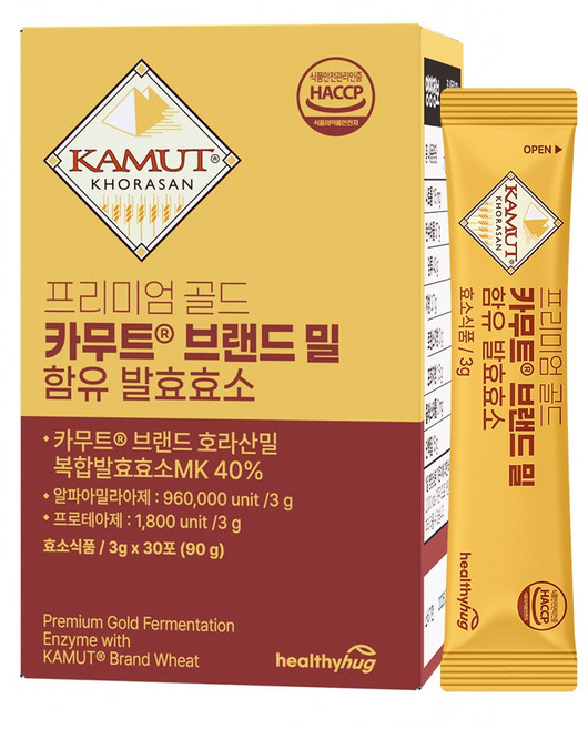 카무트 효소 호라산밀 발효효소 스틱 30포 MK40% 효소분말 헬시허그, 3개, 30회분