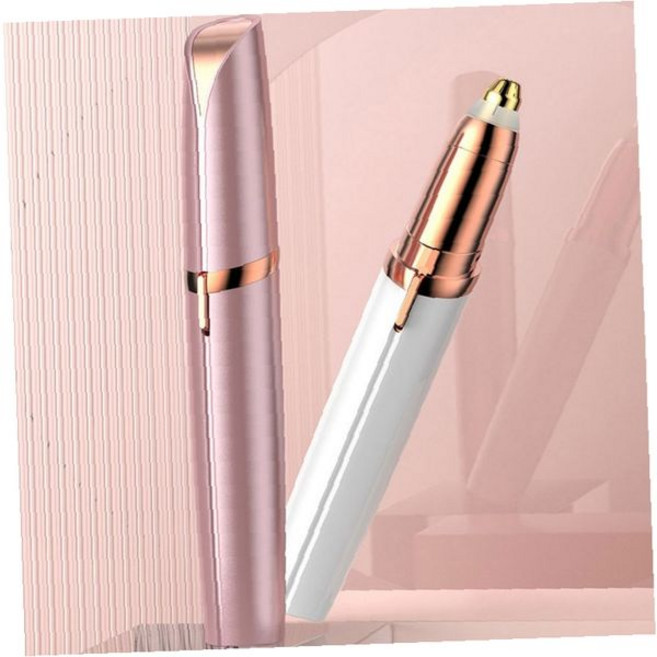 휴대용 전동 눈썹정리기 얼굴 솜털 제모 미용 면도 트리머 여성 자동 충전식 가정용, 상세페이지 참조, 전동눈썹제모기(로즈핑크)