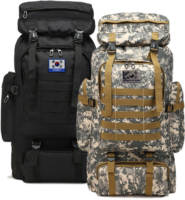 대용량 밀리터리 백팩 군인 군용 가방 전술 캠핑 백팩 80L