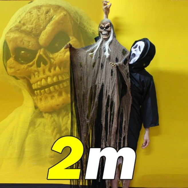 23 할로윈 인테리어 데코, 65_팔벌린 2M 해골 장식 (브라운), 1개