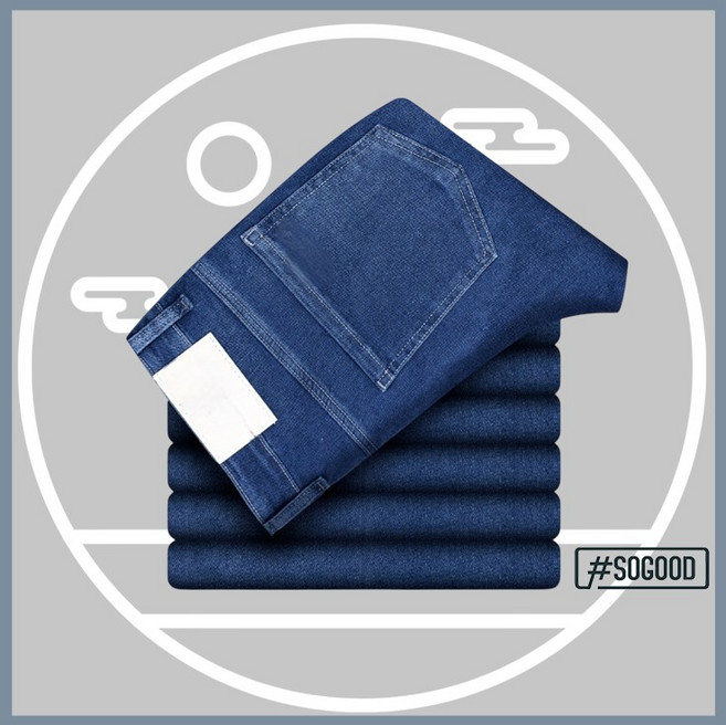 AL-WESAM 修身直筒牛仔褲 舒適工作褲