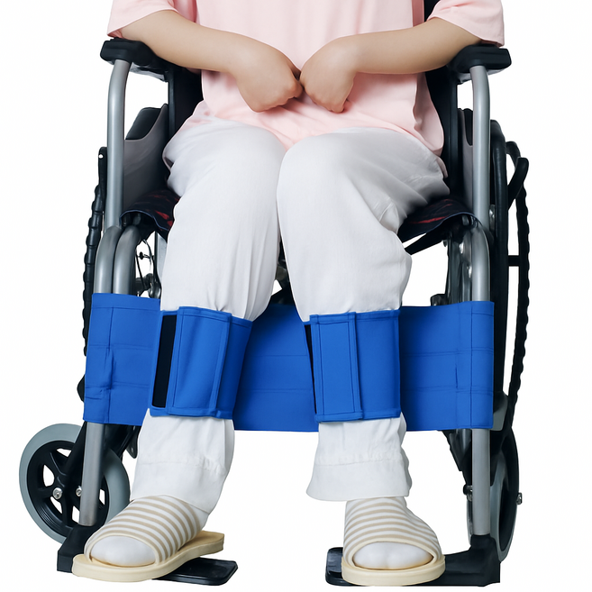 아띠꼴로 휠체어 다리강직 고정벨트 다리 지지대 보호대 마비환자 휠체어 고정밴드 보조기기, 휠체어다리고정벨트 블루, 1개