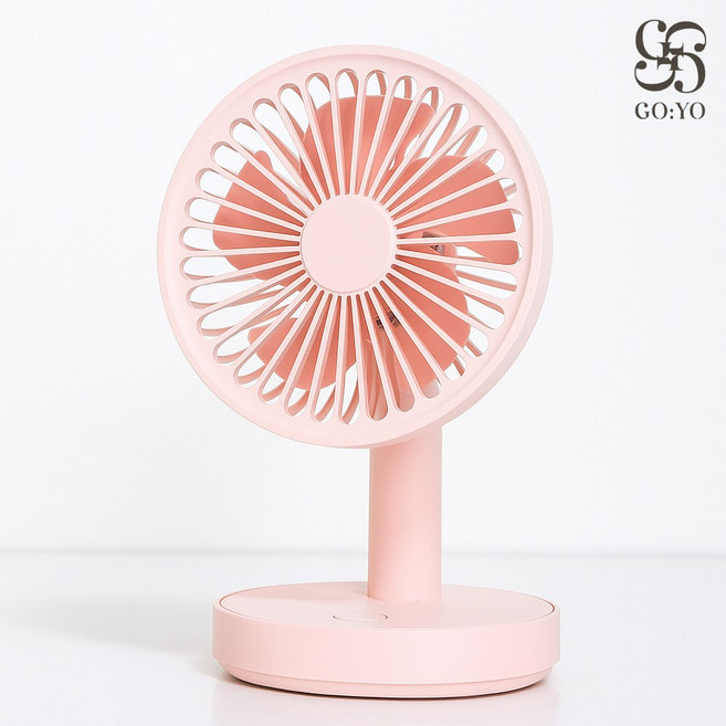 픽템 고요 미니 무선 저소음 무드등 탁상용 선풍기 GO:YO mini, 핑크
