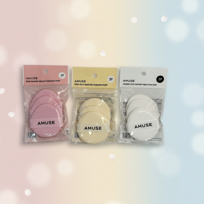 어뮤즈 쿠션 퍼프 3P, 1개, 어뮤즈 세라믹 스킨 퍼펙터 쿠션 퍼프 3P