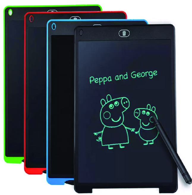 12인치 lcd 메모패드 전자노트 전자칠판 메모장 도미노스토리, 블랙