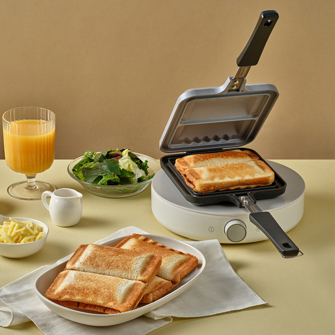 에비히슈테른 프라이어 샌드위치쿠커 2구 인덕션가능, 1개, 143 x 165 x 36 mm