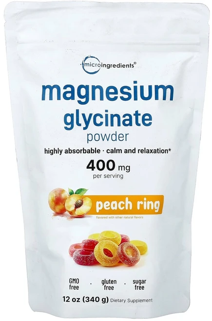 Micro Ingredients 글리신산 마그네슘 분말 피치 링스 340g(12oz), 1개, 340g - 쿠팡