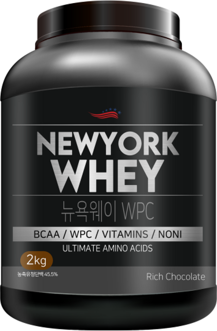 뉴욕웨이 WPC 초코맛 단백질보충제 헬스보충제 웨이프로틴 농축유청단백, 1개, 2kg