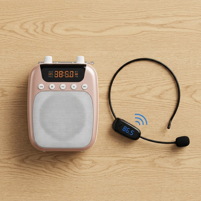 블루투스 무선 휴대용 마이크 앰프 스피커 학원 강사 가이드 확성기 야외행사용 강