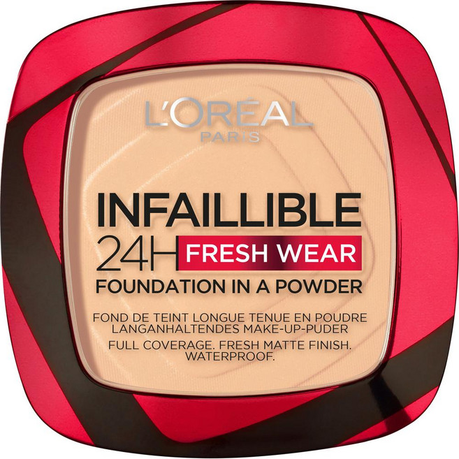 로레알 파우더 파운데이션 40호 캐시미어 L'OREAL PARIS Infallible 24H Fresh Wear Liquid-to-Powder, 1개