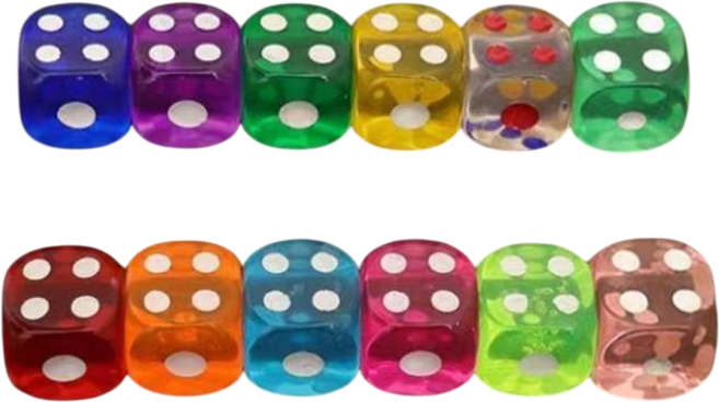 JLKERUI 彩色骰子 圓角設計 桌遊必備, 【10顆】水晶透明黃色(13.8mm), 1個