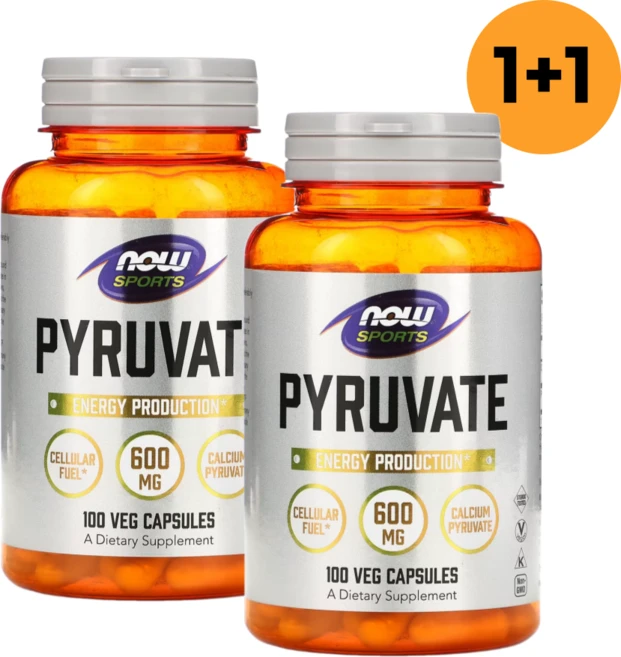 1+1 나우푸드 스포츠 피루브산 300mg 100 베지 캡슐 비건 단백질 칼슘 글리코겐, 100정, 2개 - 쿠팡