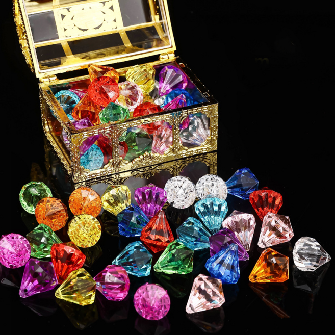 보물 상자 크리스탈 보석 세트 공주 소품, 혼합, 1세트