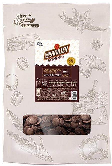 [반호튼] 다크 커버춰 초콜릿 56.1% 바리칼레바우트 커버처, 3kg, 1개