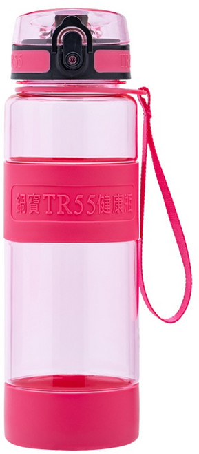 鍋寶 TR55健康瓶1200ml 附長短揹帶 (四色可選) 大容量隨行水壺, 粉色, 1個, 1.2L
