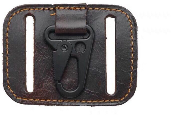 頭層牛皮腰帶鑰匙扣，適用於4cm寬皮帶，附實用鉤環