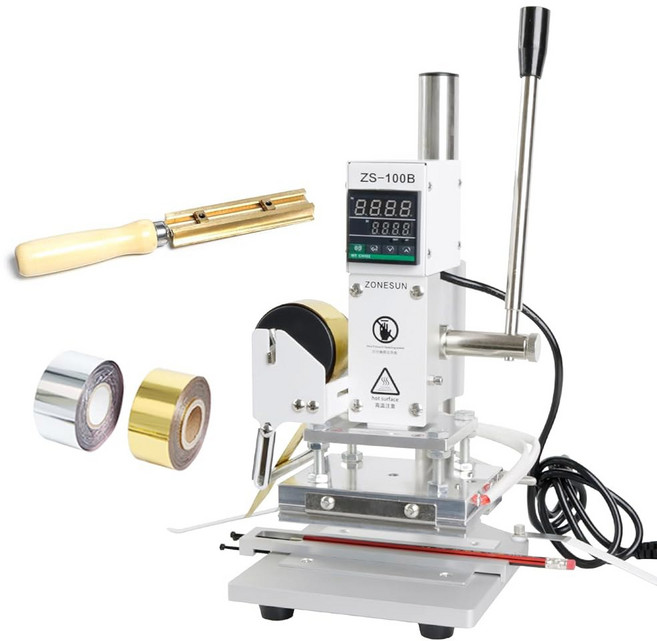 ZONEPACK ZS-100B 듀얼 사용 핫 포일 스탬핑 기계 매뉴얼 브론징 연필 가죽
