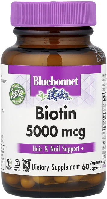 블루본넷뉴트리션 비오틴 5000mcg 60 베지캡슐, 60정, 6개 - 쿠팡