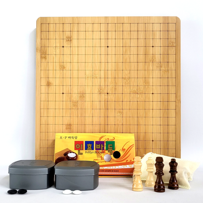행복한 대나무 2CM 바둑체스판 종합 세트 라탄 대나무 라탄 대P 명석 장석2호 옥색 체스말 양면 MDK, 체스말+대P_바둑알 세트, 1개