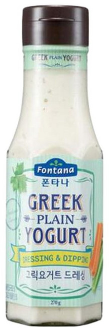 폰타나 그릭 드레싱 샐러드소스 그릭요거트 소스 요거트드레싱 샐러드드레싱 샐러드 요거트소스, 270g, 3개