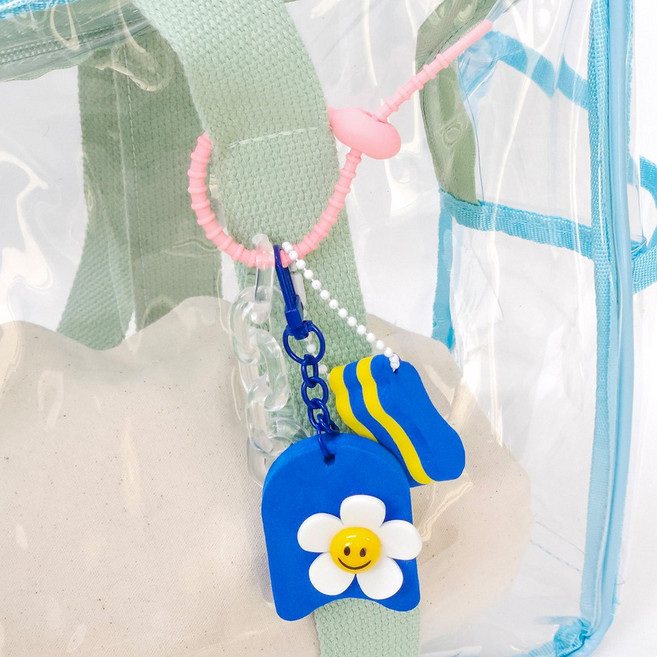 킥판 풀부이 수친자 전용 키링 수영 땅콩 열쇠고리 키홀더, 핑크스트랩, 핑크, 1개