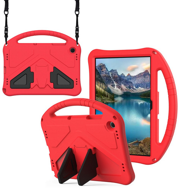 스냅케이스 갤럭시 탭 메가윙 에바폼 케이스 어깨끈 포함, 레드, 1개