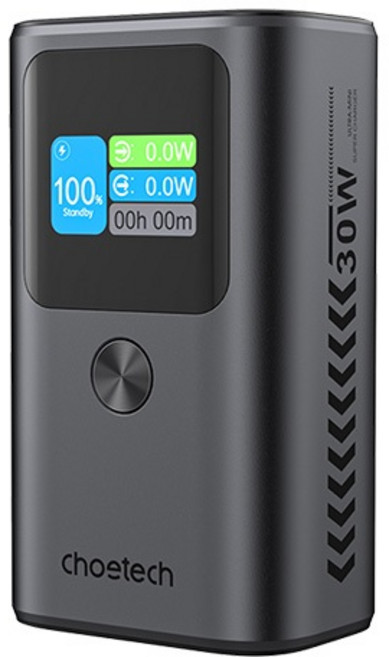 Choetech B701 10000mAh PD30W 數顯行動電源, 鋁合金灰