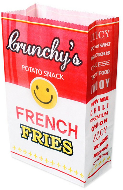 벅스웨이 스마일 감자튀김봉투, 1세트, 100개