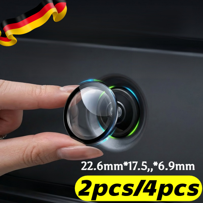 [독일의 특허] 자동차 후방카메라 레인쉴드 와류분산/방우방진/빛반사 방지/전 차종에 적용, 2pcs x [독일의 특허!]