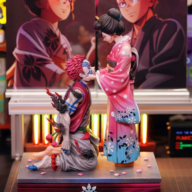 귀멸의 칼날 아카자 하쿠지 2.0 GK 모델 피규어 스태츄 27cm, 하쿠지 코유키 세트 【독점 한정】 2.0 업그레이드, 1개