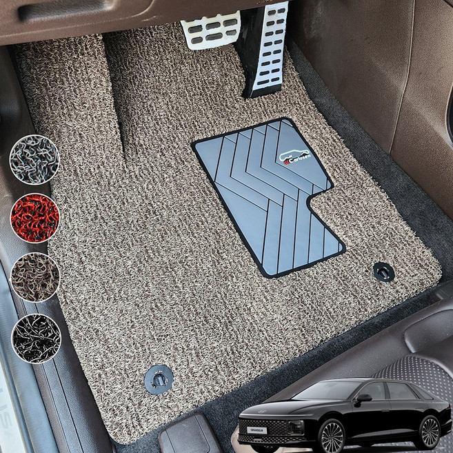 카루젠 현대 그랜저 일반 코일매트 운전석 발받침 보강 전좌석 자동차바닥매트, 운전석만, 블랙, 그랜져TG 2005.5~2011.1